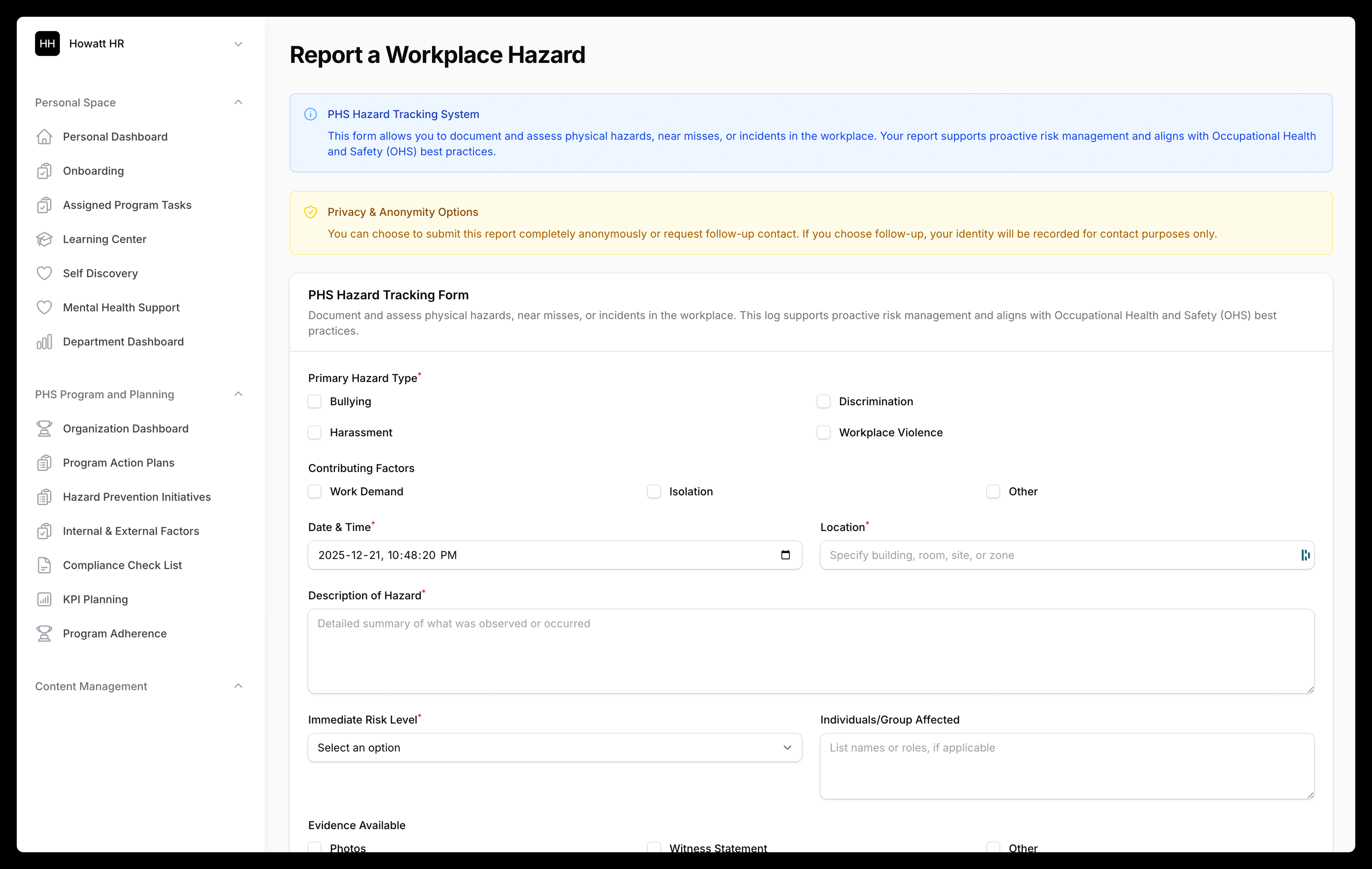 Safety & Incident Reporting
